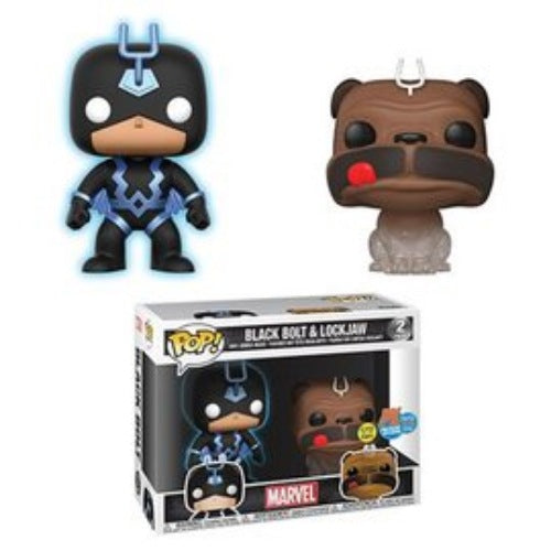 Black Bolt & Lockjaw, Glow, 2 Pack, Previews Exclusive, SDCC, (Condition 7.5/10)