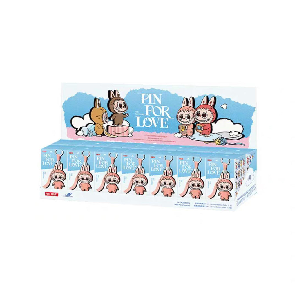 Pop Mart Labubu - The Monsters - Pin For Love Series, CASE of 14, Vinyl Plush Pendant, Blind Box (N-Z), (Condition: Sealed Box)