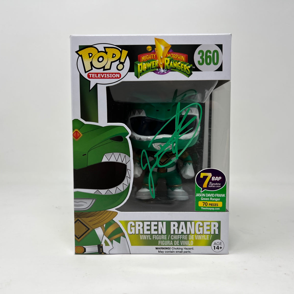 Green Ranger, 7 BAP Signature, Jason David Frank signed COA, LE70, #36 ...