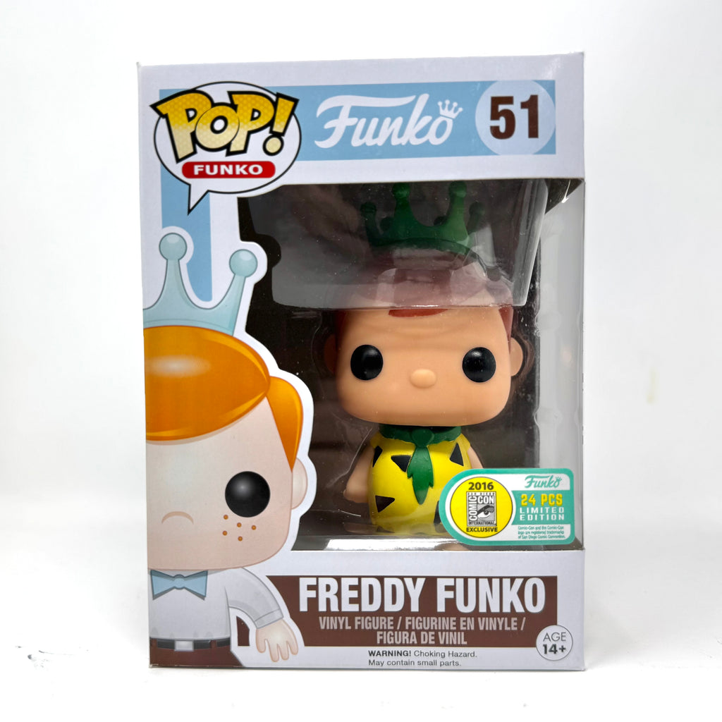 Freddy Funko, Fred Flintstone, Yellow, Signed by Brian Mariotti, 2016 SDCC, LE24, #51, (Condition 8/10)