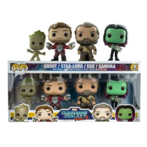 Groot/ Star-Lord/ Ego/ Gamora, 4-Pack, (Condition 7.5/10)