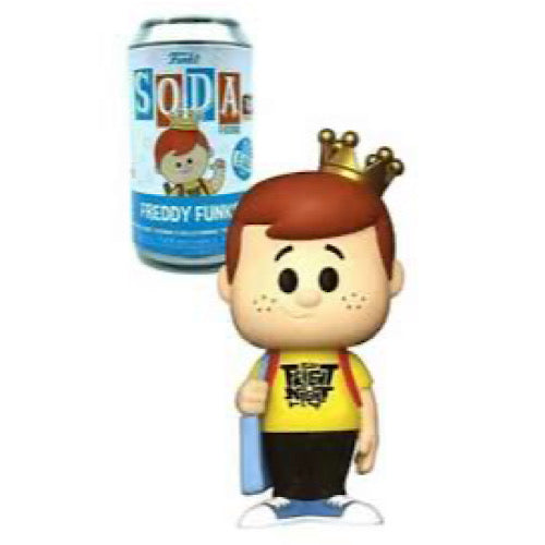 Vinyl SODA: Freddy Funko, Yellow Shirt, Common, Fright Night Exclusive, Unsealed