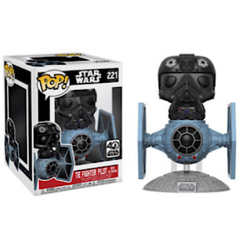 TIE Fighter Pilot with TIE Fighter, #221, (Condition 7/10)