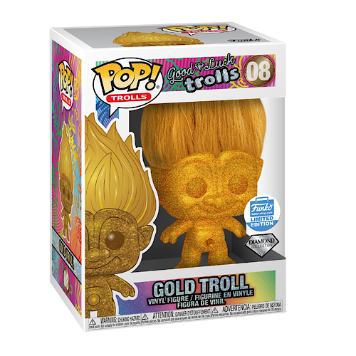 Gold Troll, Diamond Collection (MISSING DIAMOND STICKER), Funko Shop Exclusive, #08, (Condition 7.5/10)