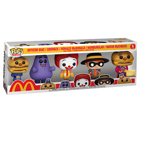 Officer Mac/ Grimace/ Ronald McDonald/ Hamburglar/ Mayor McCheese, 5-Pack, M Golden Arches Exclusive, (Condition 7/10)