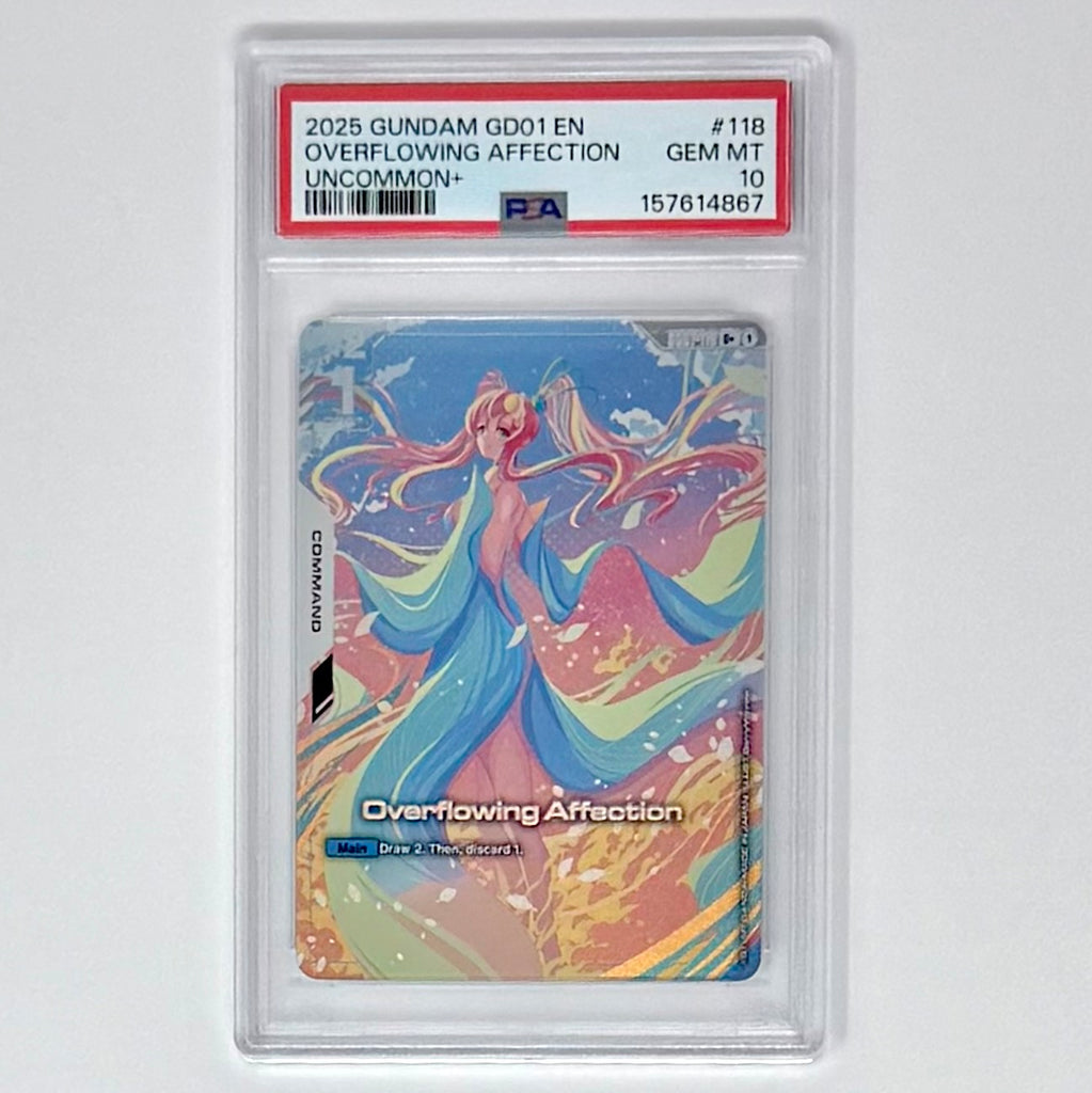 2025, Gundam, Overflowing Affection GD01, Uncommon+, #118, PSA 10, Eng