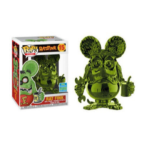 Rat Fink (Green Chrome), 2019 Summer Convention Exclusive, #15 (Condition 7.5/10)