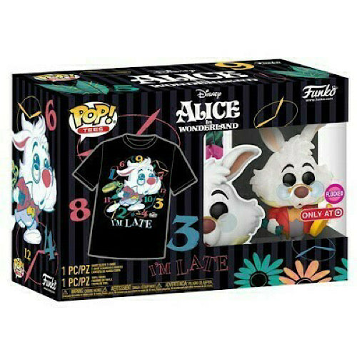 White Rabbit (Flocked) Pop! and Tee, Size: L, Target Exclusive, (Condition Sealed Box)