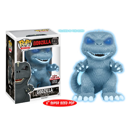 Godzilla (Ghost, Glow in the Dark), 6 Inch, 2015 NYCC, #239, (Condition 7.5/10)