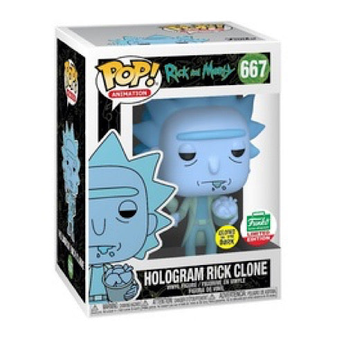 Hologram Rick Clone (Glow in the Dark), Funko Shop Exclusive, #667, (Condition 8/10)