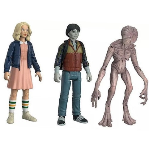 Eleven (Wig), Will (Upside Down) & Demogorgon (Closed Mouth), 3-Pack (small), 2017 Fall Convention Exclusive, (Condition 7.5/10)