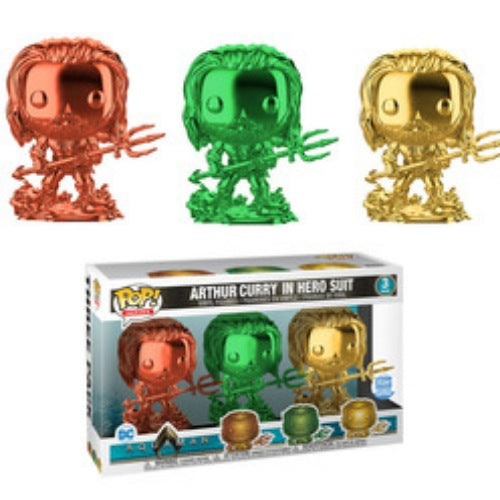 Arthur Curry in Hero Suit (Chrome), 3 Pack, Funko Shop Exclusive, (Condition 8/10)