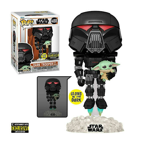 Dark Trooper with Grogu, Glow, EE Exclusive, #488 (Condition 8/10)