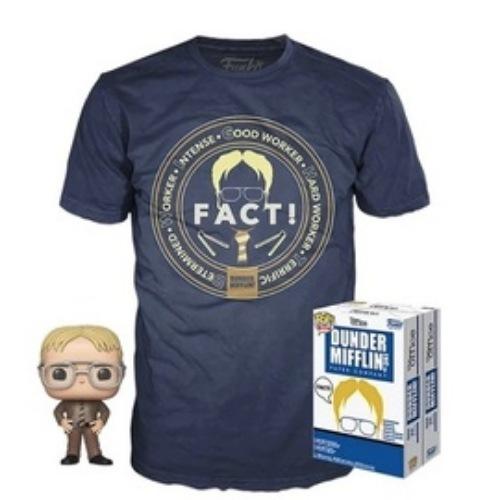 Dwight Schrute (Blonde) Pop! and Dwight Schrute Tee, Size: S