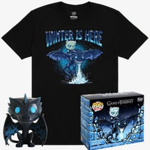 Icy Viserion (Glow in the Dark) and Winter Is Here Pop & Tee, Size: M, Box Lunch Limited Edition