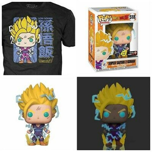 Super Saiyan 2 Gohan (Glow) Pop! and Tee, Size: XL, GameStop Exclusive