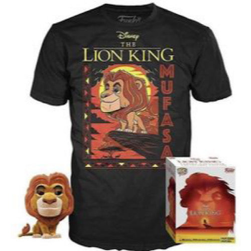 Mufasa (Flocked) Pop! and Tee, Size: L
