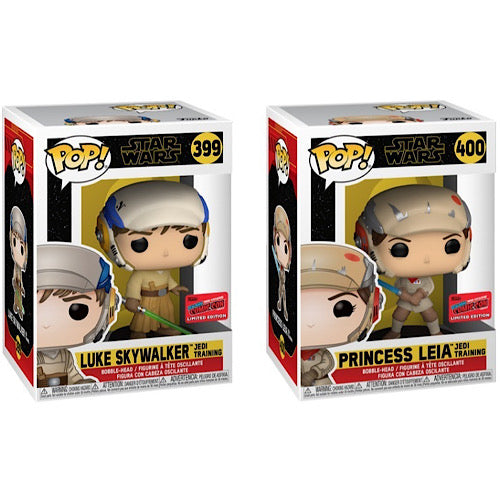 Luke Skywalker and Princess Leia (Jedi Training) (2-Pack Bundle), 2020 Fall Convention LE, #399 & #400, (Condition 8/10)