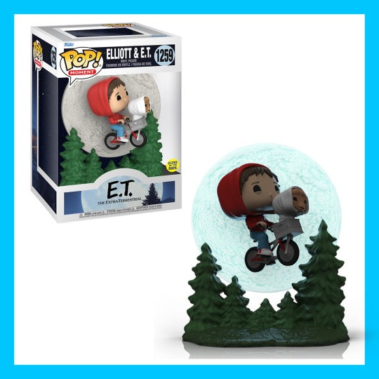 POP! Moment: ET- Elliot and ET Flying(Glow), #1259, (Condition 6.5/10)