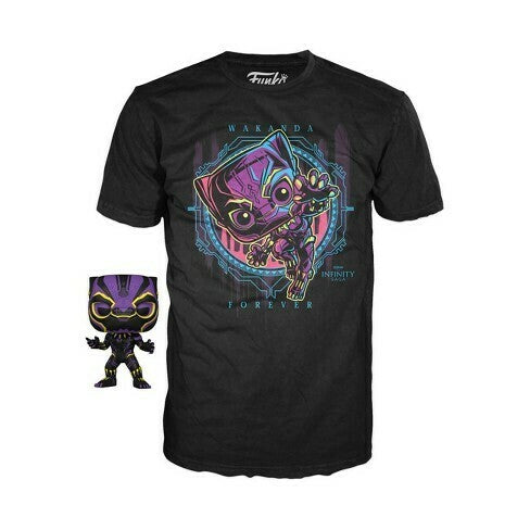 Pop and Tee: Marvel: The Black Panther, (in sealed box), Blacklight , Size XL, Target Exclusive