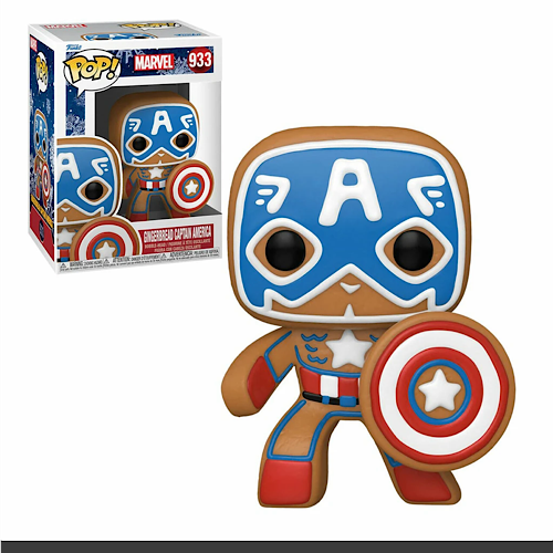 POP! Marvel: Holiday - Gingerbread Captain America, #933, (Condition 7/10)