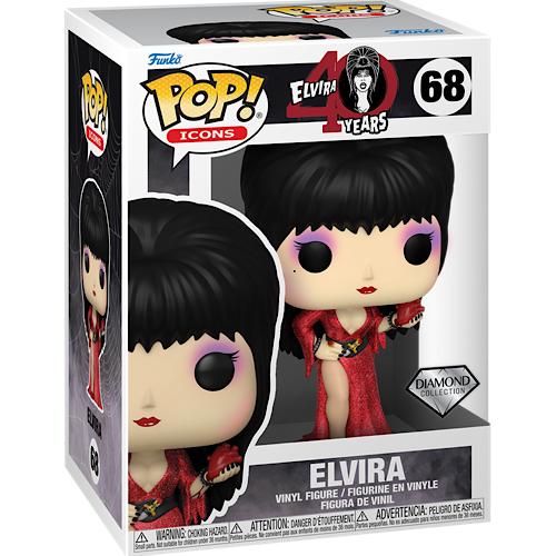POP! Icons: Elvira 40th Anniversary - Elvira (Diamond Glitter), #68, (Condition 7/10)