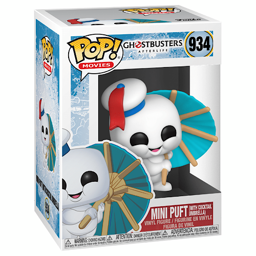Pop! Movies -  Ghostbusters Afterlife - Mini Puft w/Cocktail Umbrella, #934, (Condition 7.5/10)