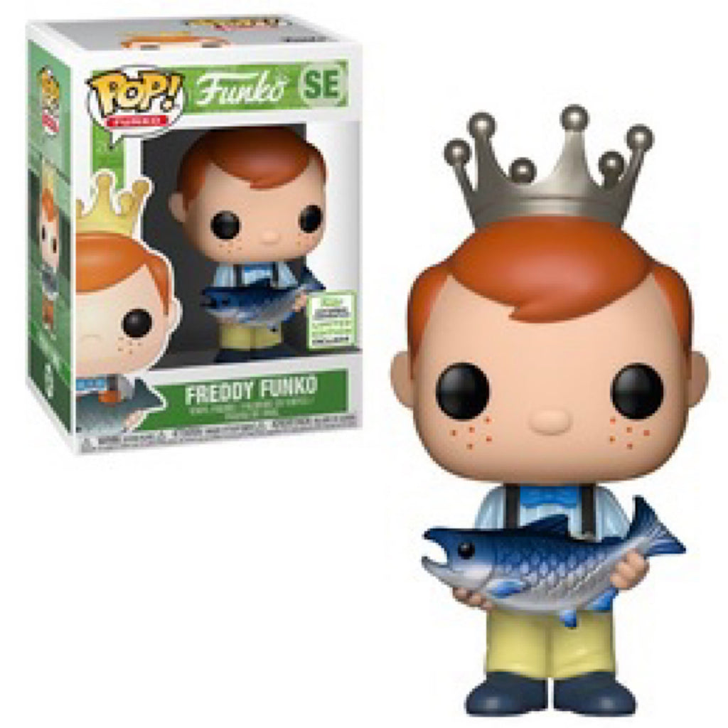 Freddy Funko (Holding Fish - Yellow Pants), 2019 Spring Convention Exclusive, #SE, (Condition 7.5/10)