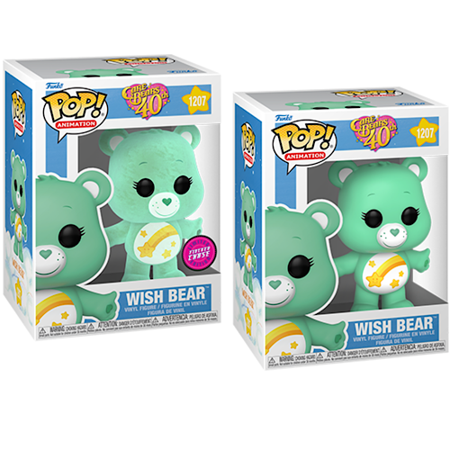 POP! Animation: Care Bear 40th Anniversary- Wish Bear with (Flocked) CHASE Set or Common