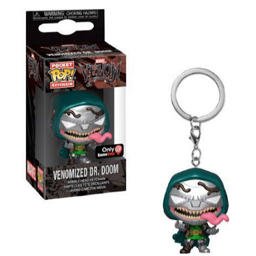 Venomized Dr. Doom (Metallic), Pocket Pop! Keychain, GameStop Exclusive